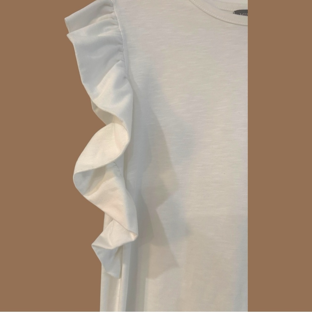 White‎ Ruffle Sleeve Top - Picture 3 of 6